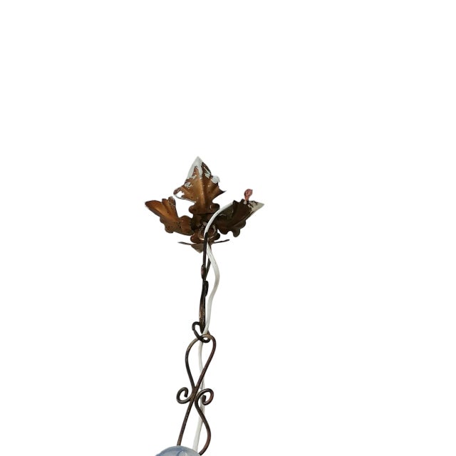 Venetian Lantern Pendant in Blown and Caged Murano Glass, 1950s For Sale - Image 4 of 6
