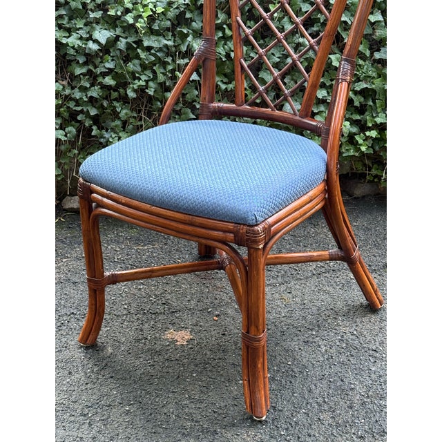 Brown Braxton Culler “Trellis” Rattan Coastal Dining Chairs - Set of 6 For Sale - Image 8 of 10