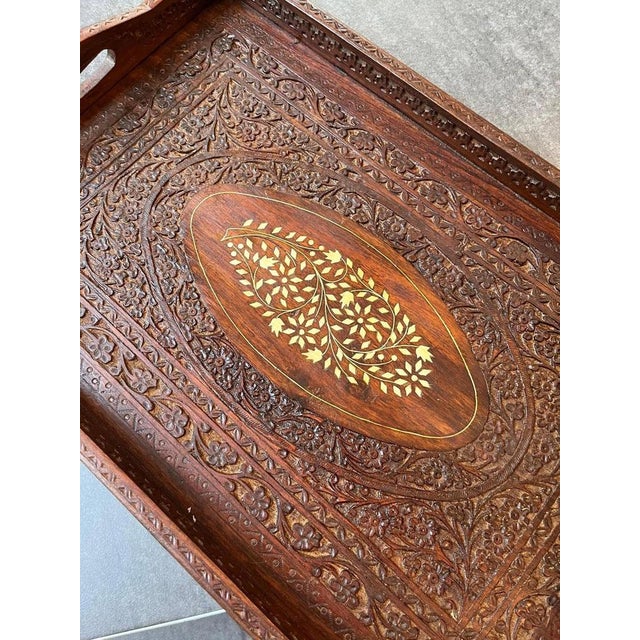 Brown Vintage Wooden Tray, 1960s For Sale - Image 8 of 10