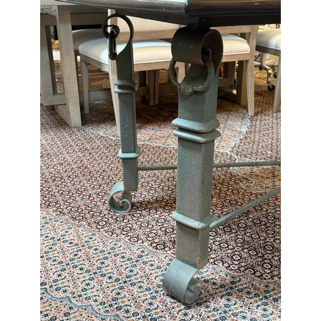 Pietra Dura + Wrought Iron in/Outdoor Table For Sale In San Francisco - Image 6 of 12