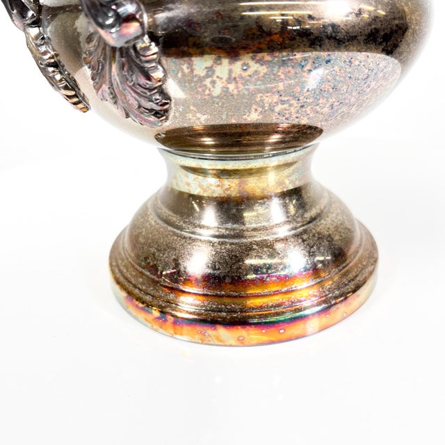 Metal 1960s Vintage Champagne Wine Bucket Repoussé Grape Silverplate For Sale - Image 7 of 12