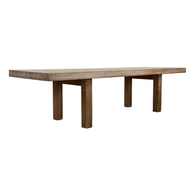 Large Danish Pine Dining Table, 1980s For Sale