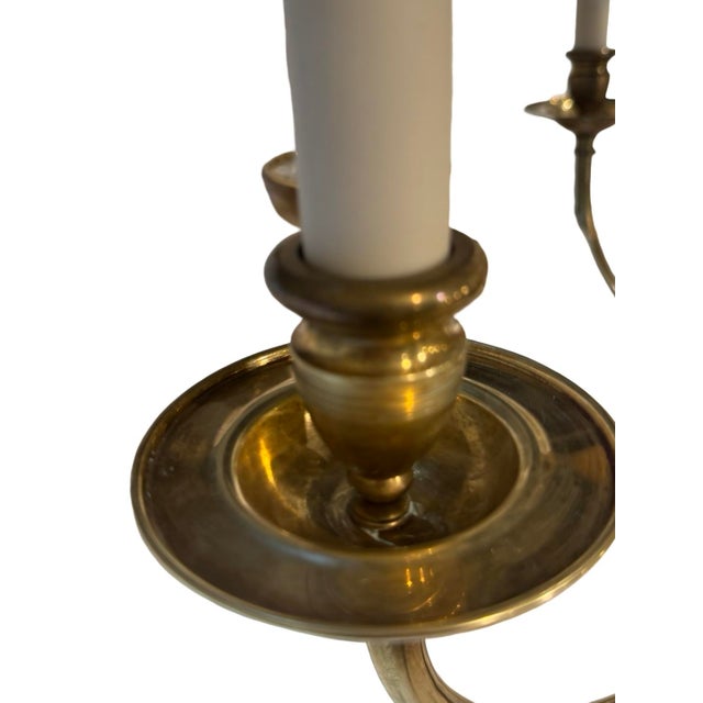 Large Twelve-Light Solid Brass Chandelier For Sale In Boston - Image 6 of 12