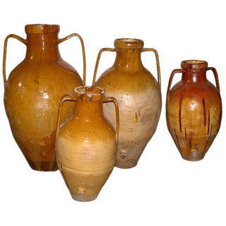 Southern Italian Terra Cotta Olive Oil Jars For Sale