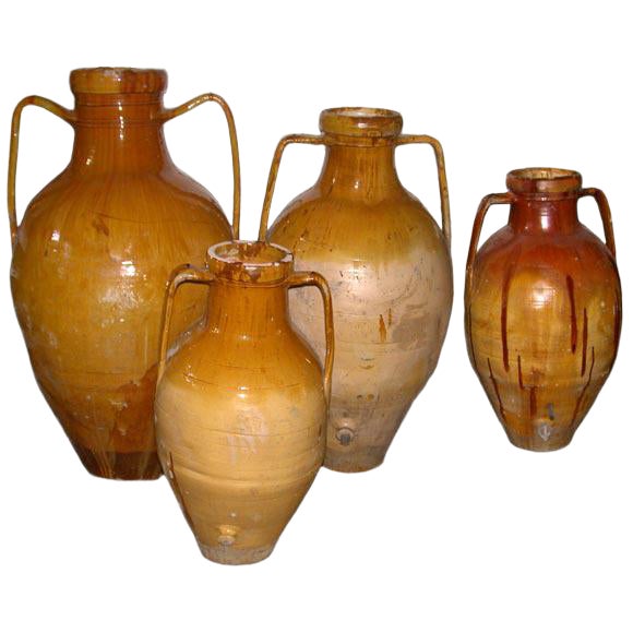 Southern Italian Terra Cotta Olive Oil Jars For Sale