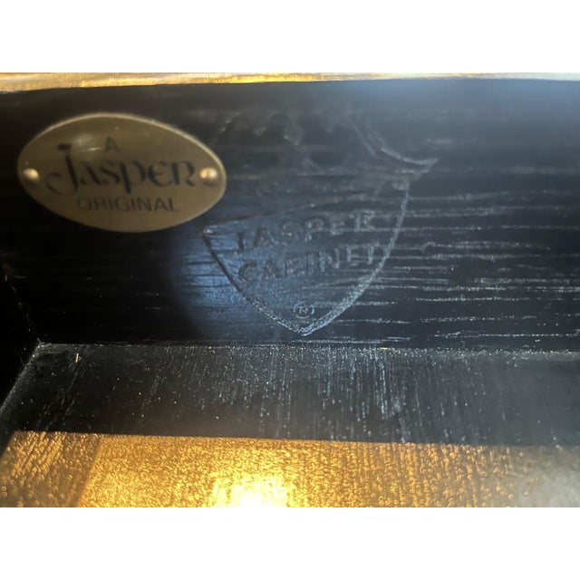 1970's Black Lacquer Hand Painted Asian Chinoiserie Secretary Desk For Sale - Image 12 of 12