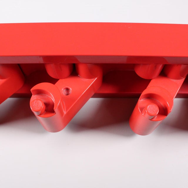 Metal Vintage Red Plastic Rack, 1980s For Sale - Image 7 of 10
