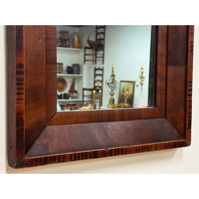 Vintage Rectangular Dark Tiger Wood Wall Mirror For Sale In Kansas City - Image 6 of 7