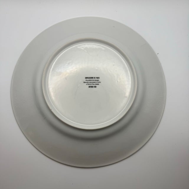 Ceramic 1980s Impressions De Paris Limoges Antioch Red Plate Patrick Frey Floral France For Sale - Image 7 of 10