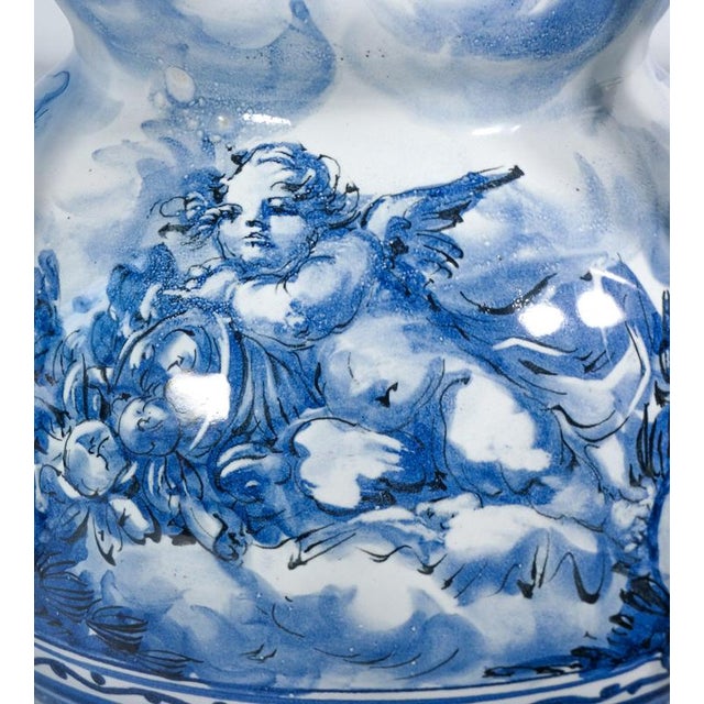 3-Handled Majolica Vase by Alba Docilia for Albissola For Sale - Image 15 of 18