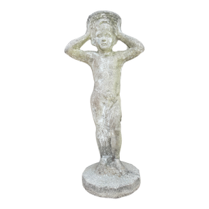 Antique Asheville Estate Cast Stone Statue of Hebe - "As-Is" Garden Patina