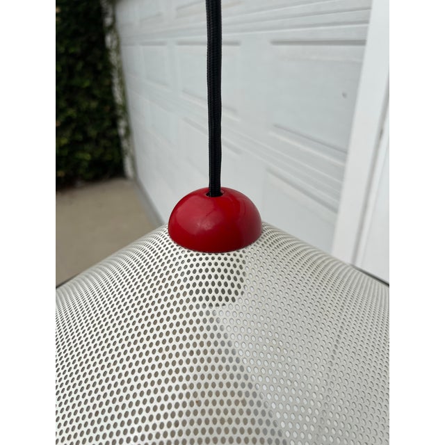 1980s Postmodern Perforated Pendant Light in the Style of Ron Rezek or Mathieu Matégot For Sale - Image 5 of 10