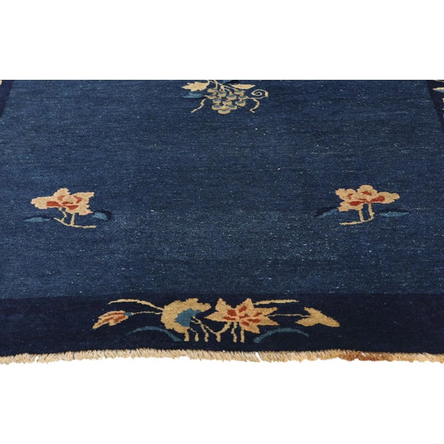 Antique Blue Chinese Peking Rug - 04'00 X 05'09 For Sale - Image 4 of 9