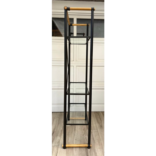 Black Architectural Modern Étagère Attributed to Cleo Baldon for Terra With Hardwood Accents For Sale - Image 8 of 14