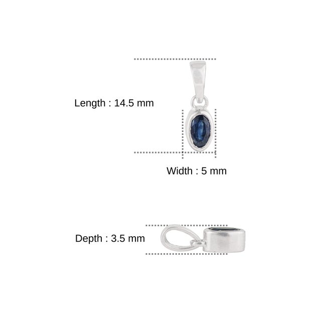 Minimalist Oval 0.6 Ct Blue Sapphire Bezel Set Solitaire Stackable Pendant in 925 Silver For Sale - Image 9 of 12