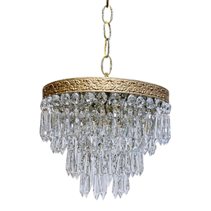 Vintage Italian Brass Upside Down Layered Cake Pendant