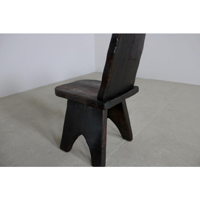 Brown Brutalist Chair, France, 1950s For Sale - Image 8 of 11
