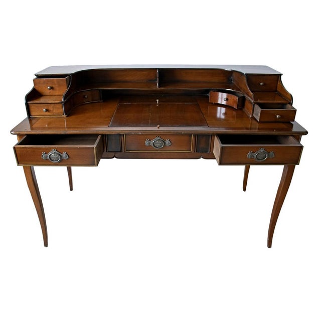 Wood English Style Handcrafted Desk, 1990s For Sale - Image 7 of 16