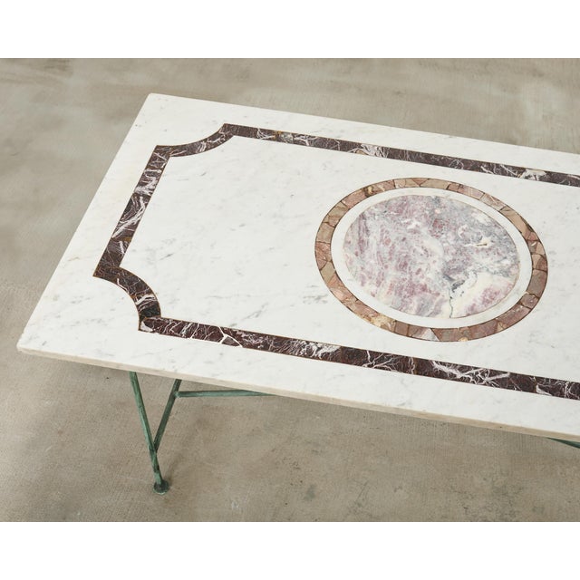 White Neoclassical Pompeiian Style Italian Marble Specimen Console Table For Sale - Image 8 of 18