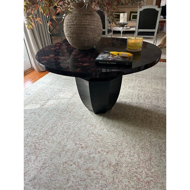 2010s Sculptural Modern Tessellated Bone and Ebonized Wood Center Table by Oly For Sale - Image 5 of 10
