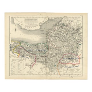 Antique Hobson Fox Hunting Map of Somersetshire, West Somerset Hunt, 1870 For Sale