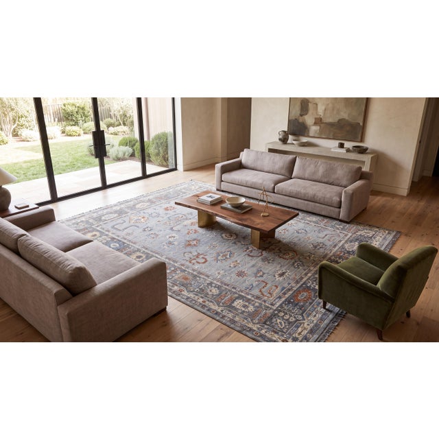 Elevate your space with this exquisite Modern Oushak Style Hand-Knotted Wool Area Rug. Crafted from premium natural wool,...