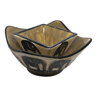 Vintage Authentic South African Ceramic Decorative Bowl Set by World Renown Julian Keyser For Sale