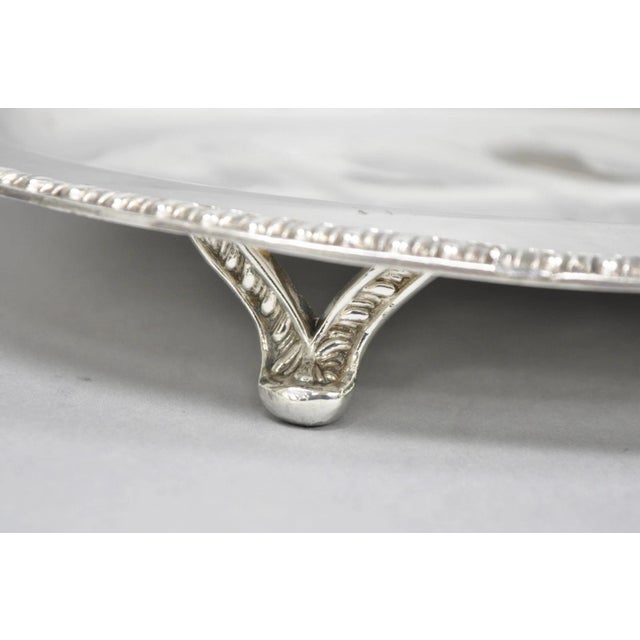 Vintage English Sheffield Silver Plated Meat Cutlery Oval Serving Platter Tray For Sale - Image 4 of 13