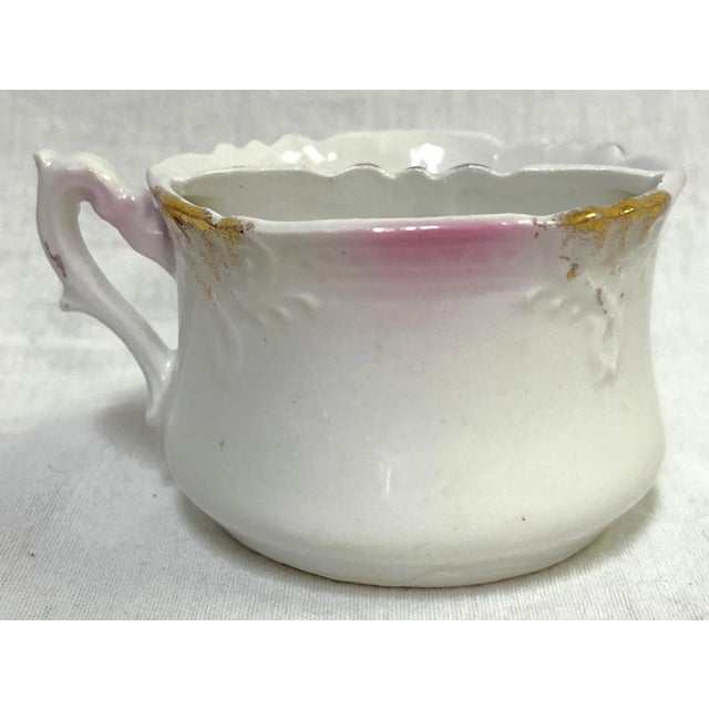 White Late 1800's Antique Victorian Era Porcelain Mustache Teacup For Sale - Image 8 of 12
