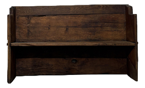 Antique Brutalist Wooden Chestnut Bench, 1700s