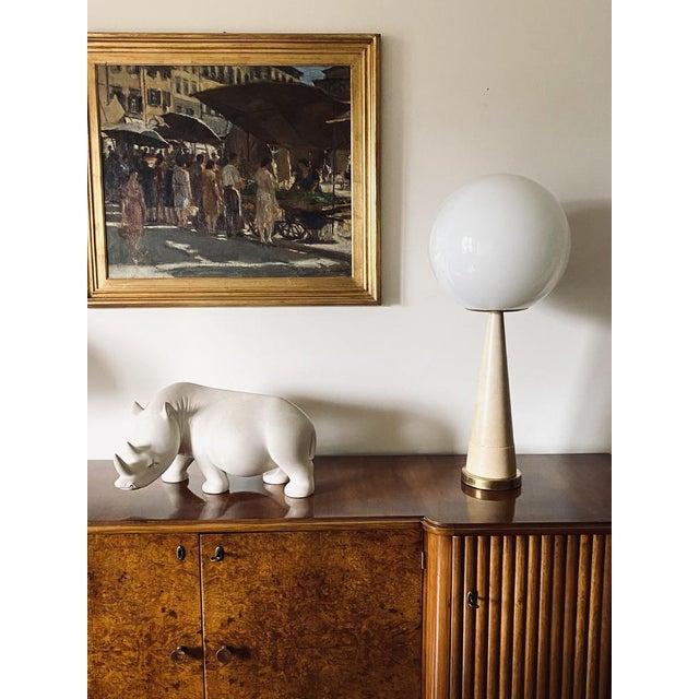 Conic Parchment and Brass Table Lamp, France, 1960s For Sale - Image 16 of 18