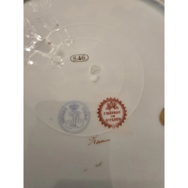 Late 19th Century Antique Signed Sevres Gilt Chateau Lovers Plate For Sale - Image 5 of 12