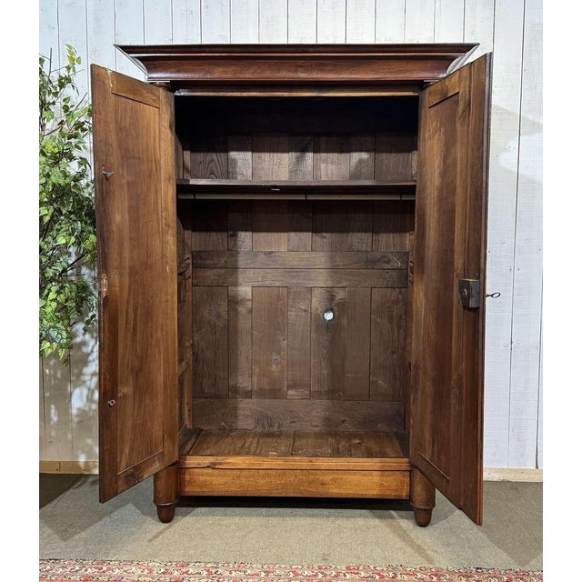 19th Century Empire Cherrywood Wardrobe For Sale - Image 9 of 16