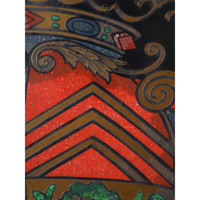 Black Large 19th Century Florentine Heraldic Pietra Dura Plaque, Allegory of Peace in Marble, 1890s For Sale - Image 8 of 14