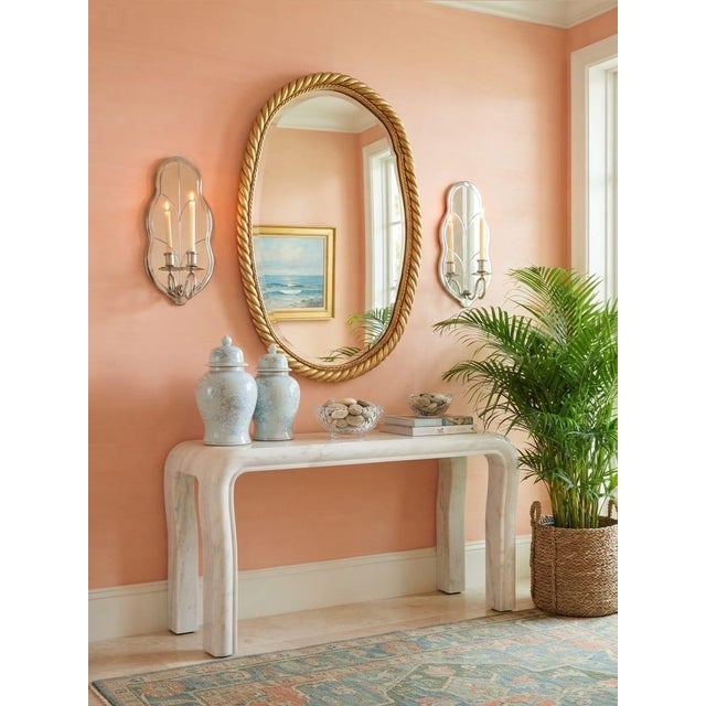 Glass Pair of Vintage Silver-Tone Leaf Mirrored Wall Candle Sconces For Sale - Image 7 of 12