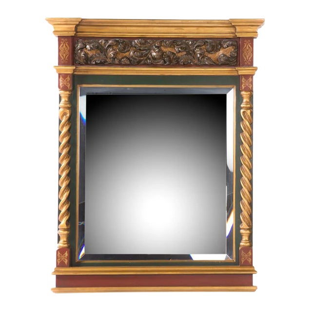 Classical Painted Parcel-Gilt Mirror For Sale