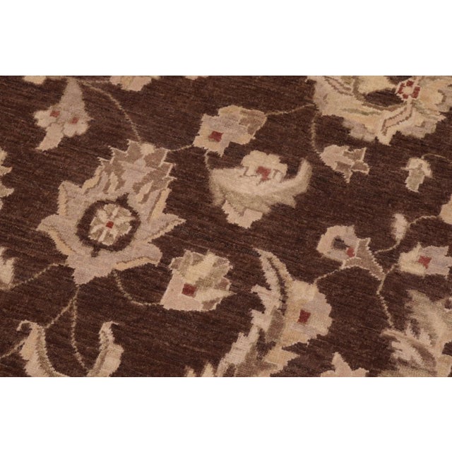 1980s 1980s Boho Chic Ziegler Brown Gray Hand-Knotted Wool Rug - 9'1'' X 11'10'' For Sale - Image 5 of 8