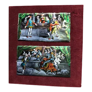 19th Century French Enamel on Copper of Jousting Scenes - a Pair