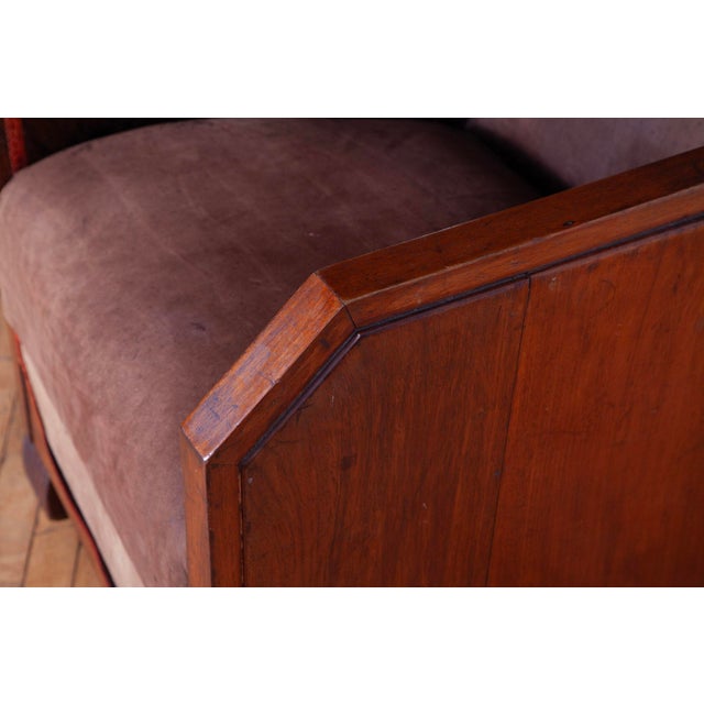 Pair of French Cubist Club Chairs in Leather and Hide, C. 1920s For Sale - Image 13 of 15