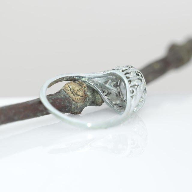 Silver Classic Diamond Solitaire Ring in Solid 18k Gold, Round Cut 4.5mm Fine Jewelry, Size 6.75 For Sale - Image 8 of 8