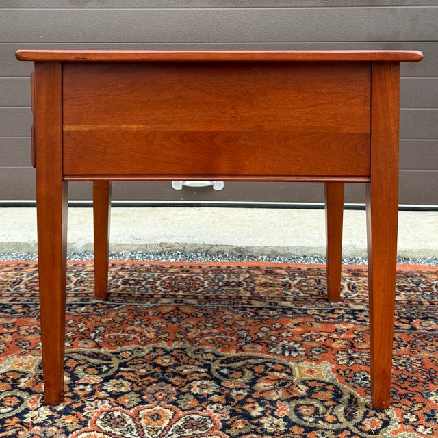 1990s Knob Creek American Shaker Solid Cherry Side Table With Drawer (34-8011) For Sale - Image 10 of 14