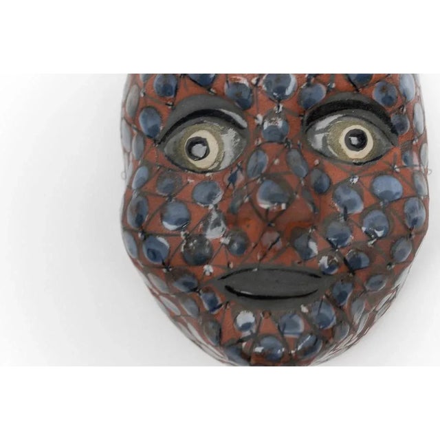 Mid-century modern handmade wall ceramic mask by dybdahl, 1960s denmark dimensions height: 5.11 in. (13 cm) width: 4.33...