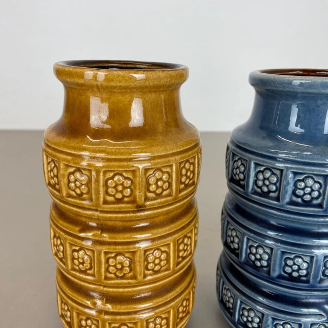 German Pottery Fat Lava Vases Multi-Color from Scheurich, 1970s, Set of 3 For Sale - Image 6 of 16