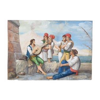 The Ballad Singer - Original Etching by Anonymous Neapolitan Master - 1800 19th Century For Sale