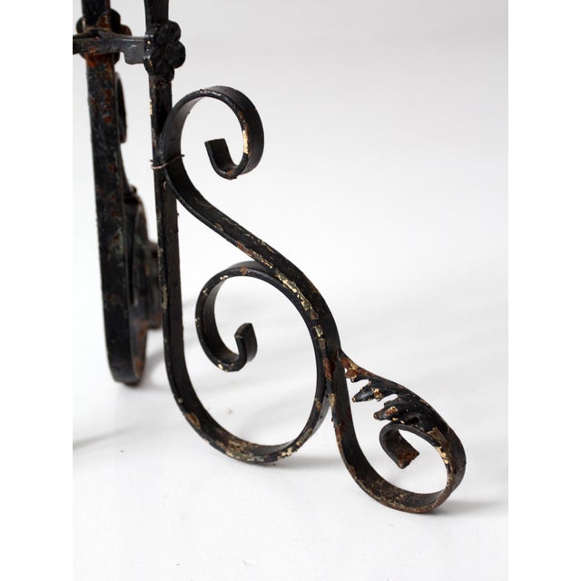 Black Antique Victorian Wrought Iron Plant Stand For Sale - Image 8 of 18