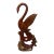 Vintage Mid-Century Hollywood Regency Ceramic Swan Figurine - Brown & Orange Drip Glaze For Sale