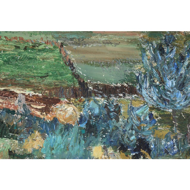 Looking Down at the Ranch, Abstract Expressionist Landscape by Alma B. Leamey For Sale - Image 9 of 13