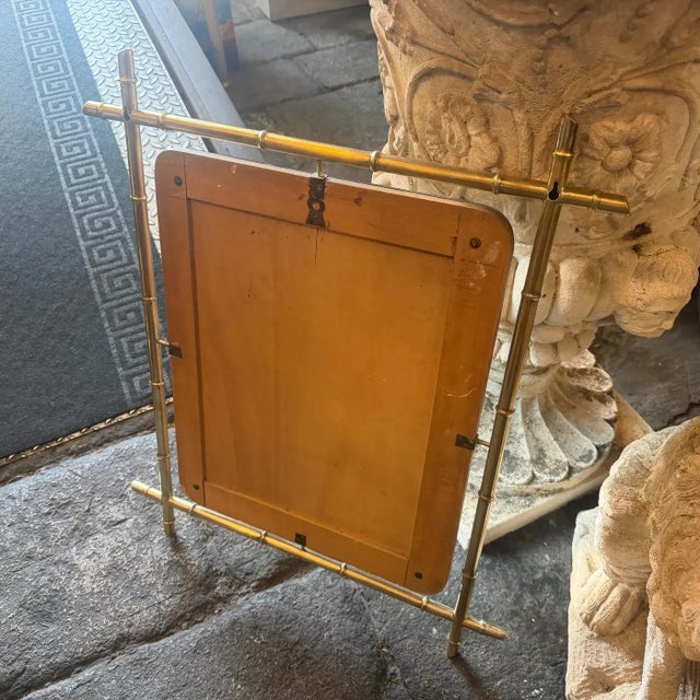 1960s Mid-Century Modern Bamboo-Shaped Brass Italian Wall Mirror For Sale - Image 13 of 15