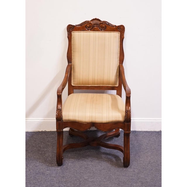 French Provincial Hekman Furniture Cherry Louis XV French Provincial Contemporary Style Dining Arm Chair 7-2225 For Sale - Image 3 of 11