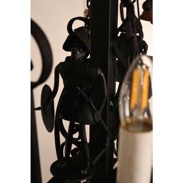 Quality Hand Forged Spanish Revival Wrought Iron Chandelier For Sale - Image 17 of 18